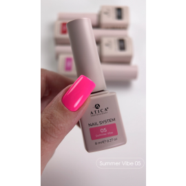 Гель-лак ATICA Summer Vibe 05, 8 мл — неоновий hot pink
