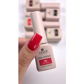 One Touch 08 ATICA — коралово-червоний високопігментований гель-лак