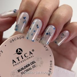 гель Floral 02 ATICA з молочною базою та синім декором