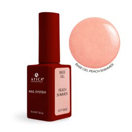 ATICA Soft Base Peach Shimmer 15 ml — pH 6.4 low-acid camouflage shimmer base, TPO-free