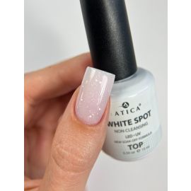 Топ ATICA White Spot 15 мл — блискучий фініш з білими вкрапленнями