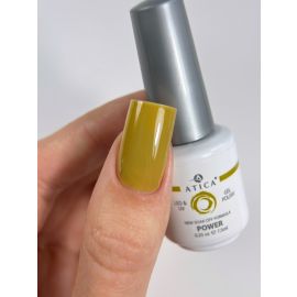 Гель-лак ATICA Power GP185 15 мл — оливково-жовтий відтінок на нігті