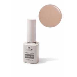 ATICA Top Beige 8 ml — tinted beige top coat for nude nails