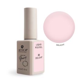 Світло-рожевий ліквід полігель Atica Liquid Polygel 22 Delight для ніжного нюдового манікюру