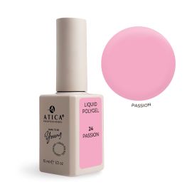 Liquid Polygel 24 Passion Atica – яскравий рожевий рідкий полігель для нігтів